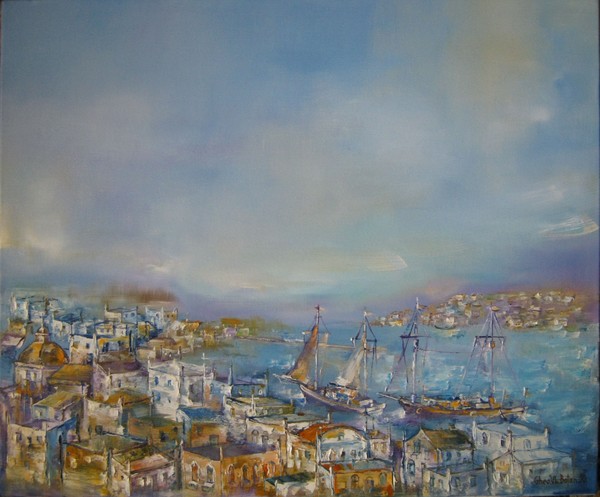 'SALONC PANORAMA VIEW'-OIL on CANVASS-