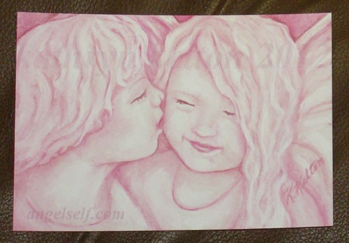 Cherub's Kiss painting