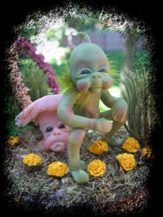 Pixie Fae With Mushroom Man Sculpture 