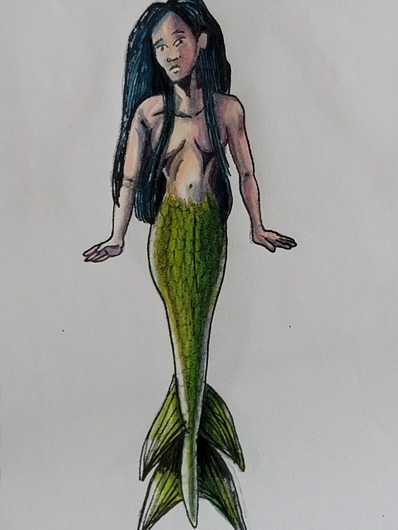 Mermaid (colored pencil)