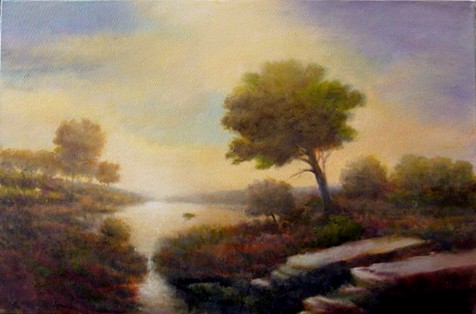 Still Pond with Tree-SOLD
