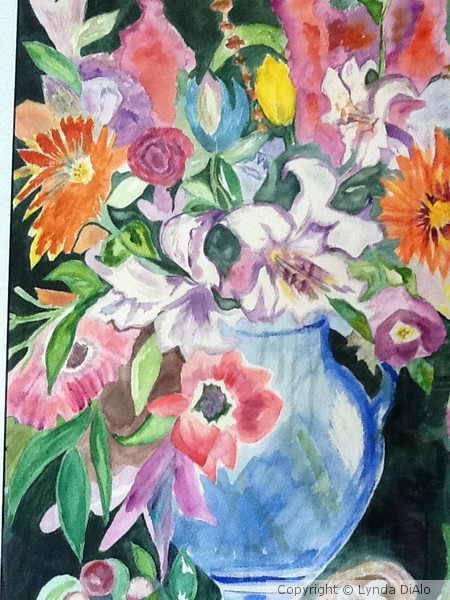 Floral in Blue Vase