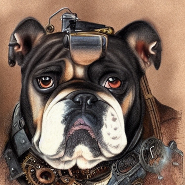 Steampunk bulldog
