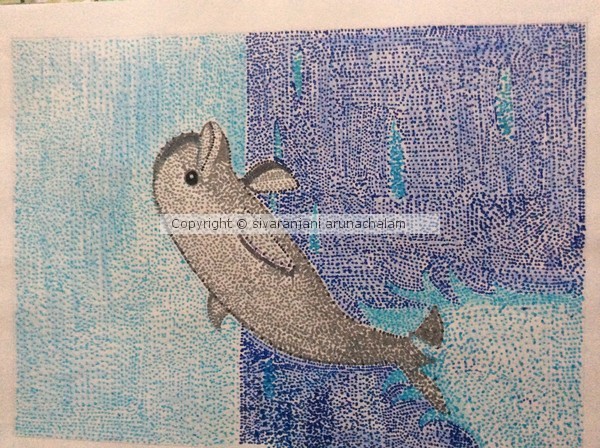 Dolphin point illusion using sketch pen