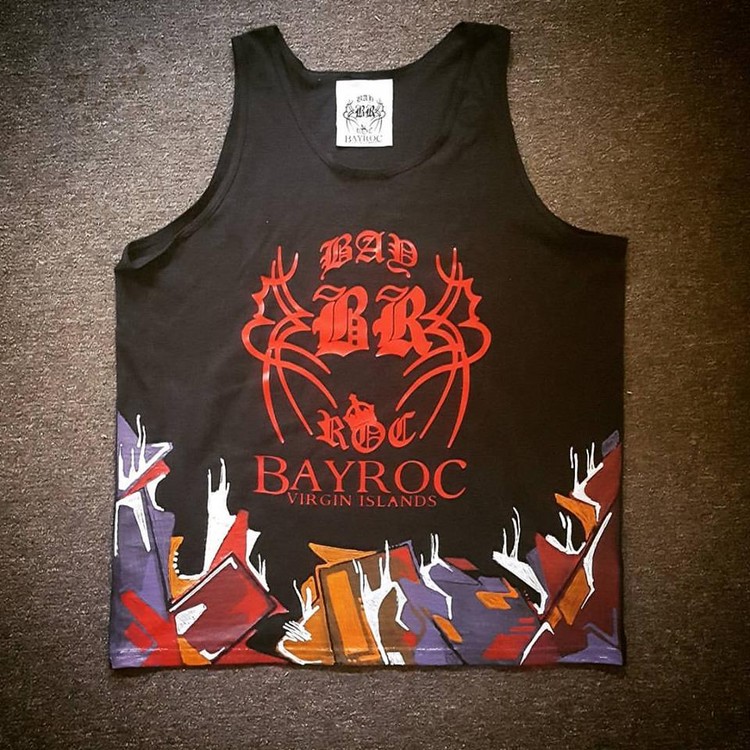 Acrylic on 100% cotton tank - BayRoc