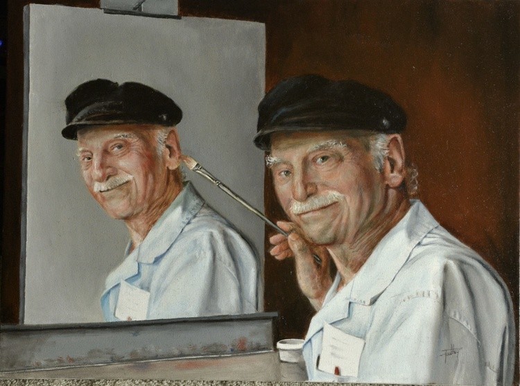 Me Painting Me  18x24 Final