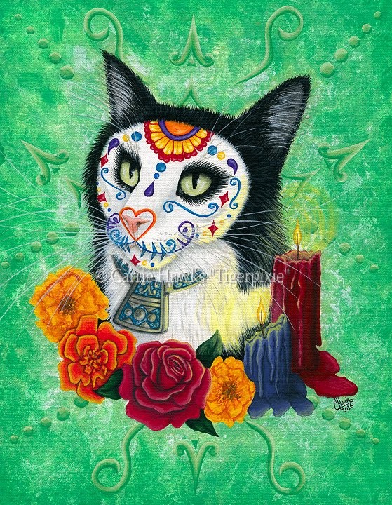 Day of the Dead Cat Candles