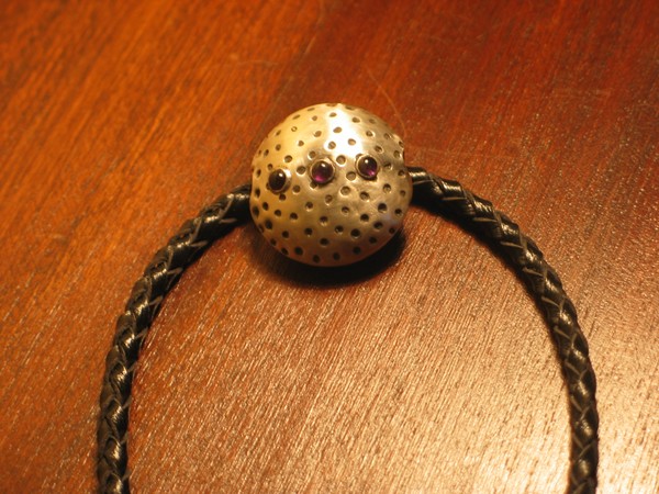 Handmade Large Sterling Silver Bead W/ Amethyst 
