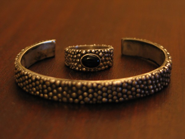 Granulated Style Matching Cuff Bracelet (New)