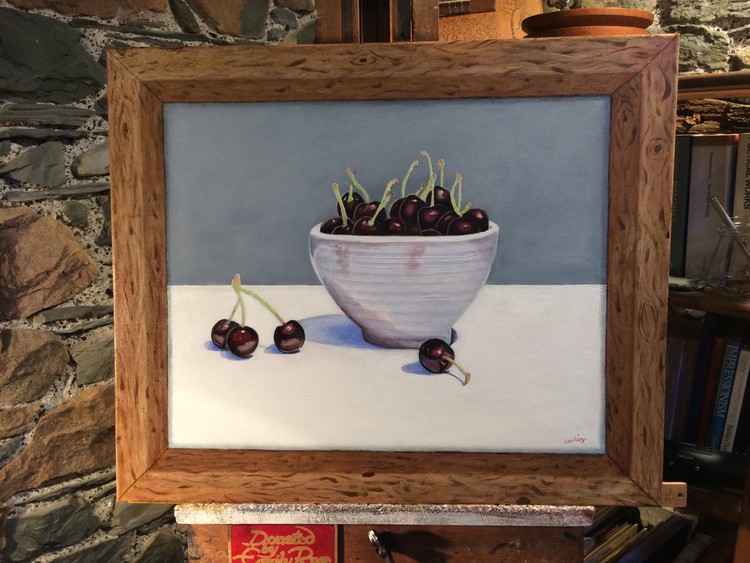 Bowl of Cherries with Tromp L'Oiel frame