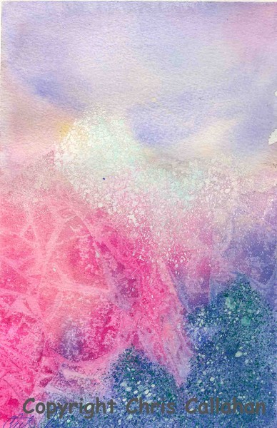 Snowy mountain abstract