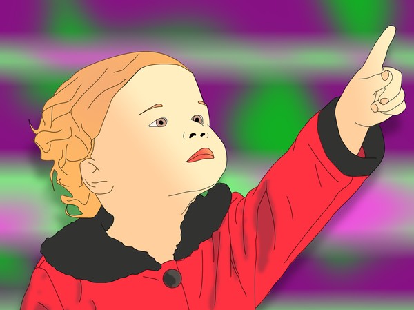 Child in red coat