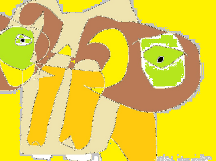 New zoo species-- Gazoo-giraffee...(c) ,,2020..elton houck....digital...zoo freak-out ...art..