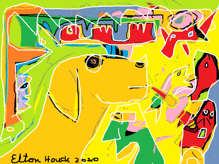 TOP DOG RULES,,,,(C)..2020..ELTON HOUCK..digital...Top Dog rules,,,not Top Cat..art