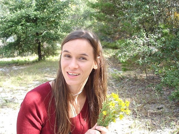 Sandra in Woods with Flowers