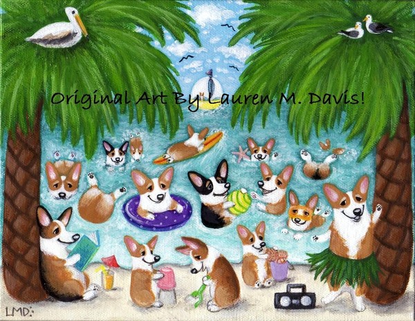 Pembroke Welsh Corgi Dog Painting LAUREN ART