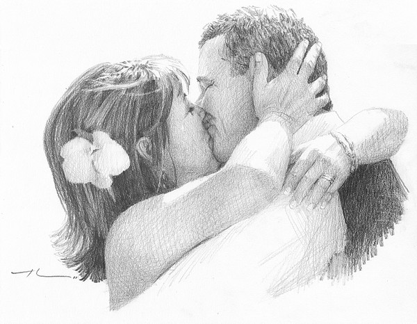 wedding kiss drawing