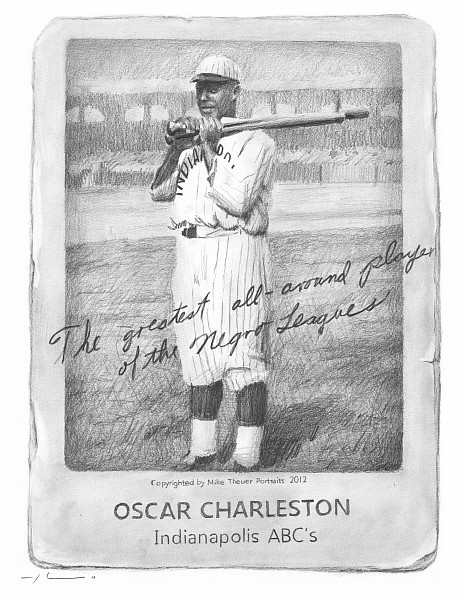 negro leagues card pencil drawing