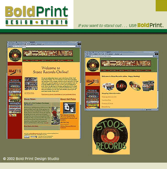 Website for a Record Store in East Village NY