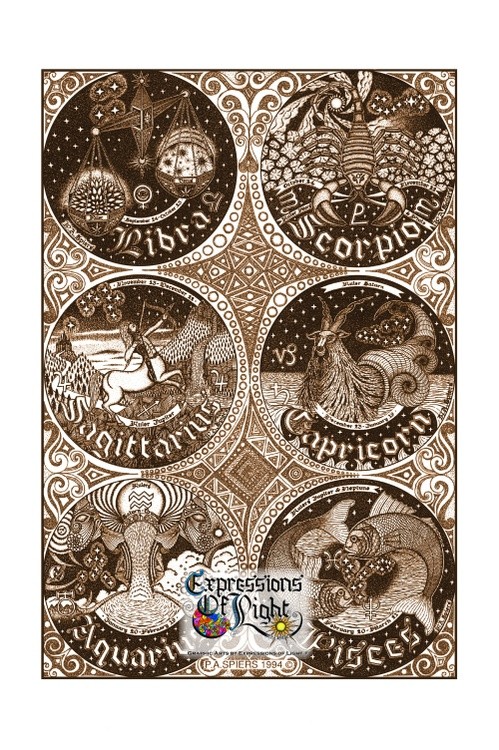 ExpoLight-Graphic-Arts-Zodiac-1994-6-Poster-Set-0002 (Pen-&-Ink-Sepia-SP)