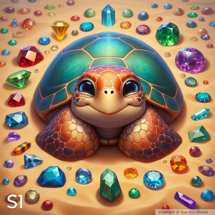 Turtles and gems