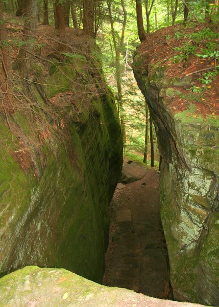 Looking through a Narrow Chasm at Cantwell Cliffs