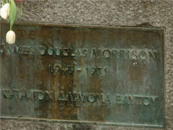 Jim Morrison's (R.I.P.) Headstone up close 