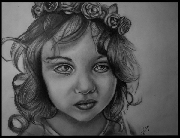 Tired Little Flower Girl