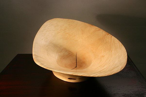 maple bowl and  pedestal