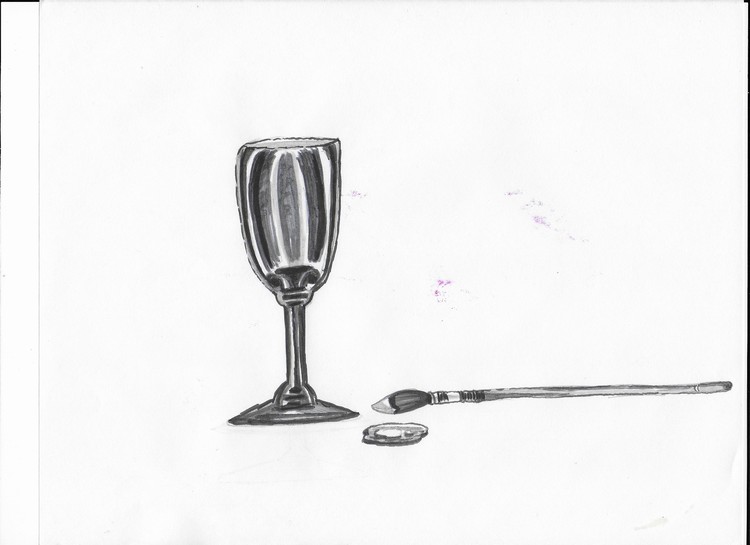 Glass and Paintbrush