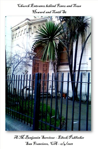 Church Doorway behind Fence and Trees