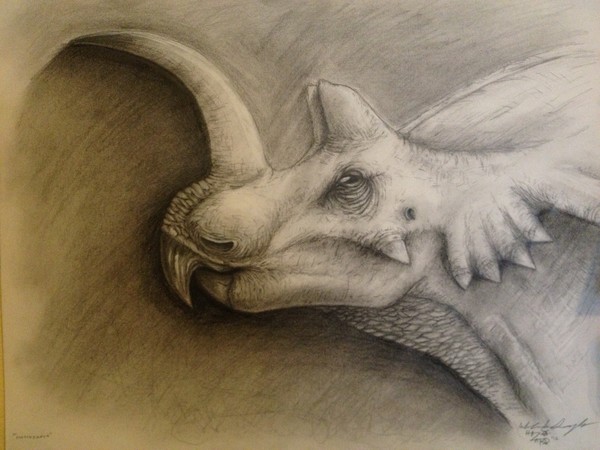 Centrosaurus in greyscale
