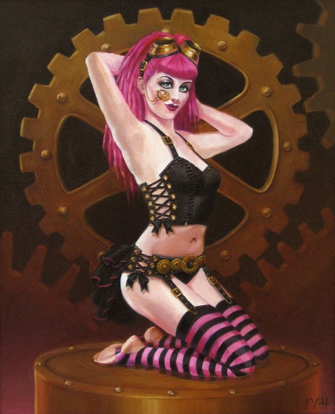 Gear Girl Pink, 11x14 inch print