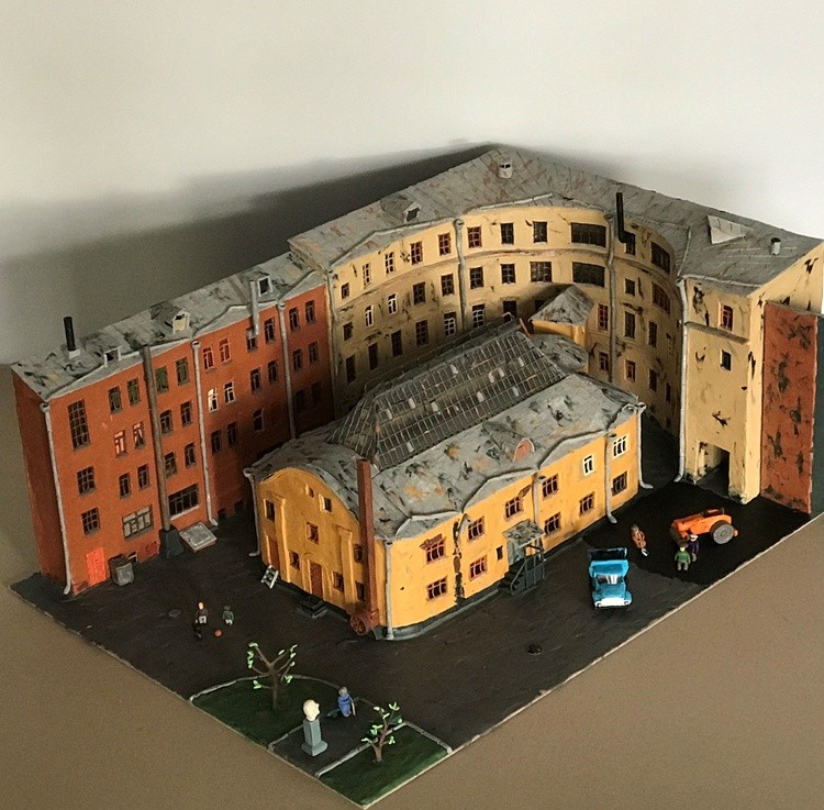 Not far from my home, plasticine, cardboard, 70x50x26 cm