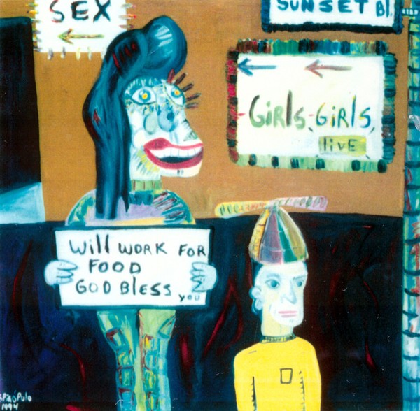 will work for food woman child