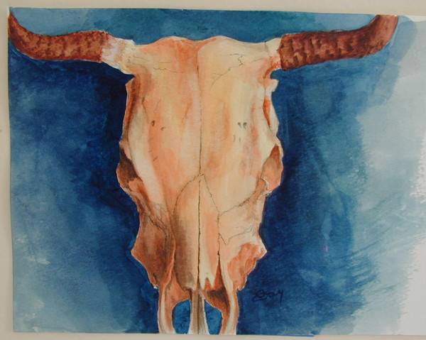 Skull on Blue - Study