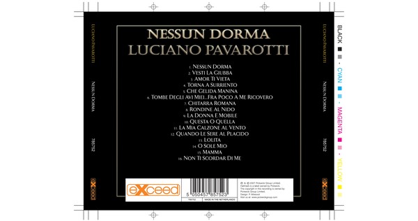 Pavarotti CD back cover