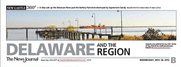 82nd News Journal Panorama-Ship & Ruined Dock