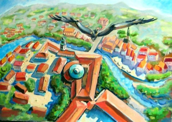 Over a dream city Ceský Krumlov,  Böhmisch Krummau