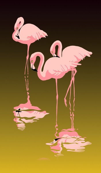 Three Flamingos - Custom Phone Case Art