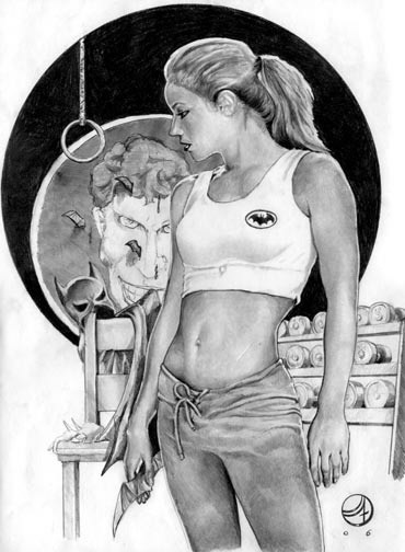 Batgirl at the gym