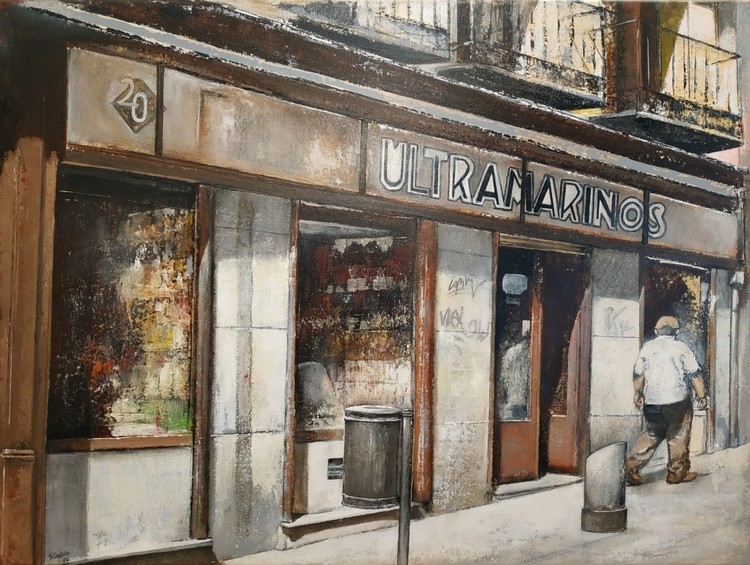 MADRID-TIENDA ULTRAMARINOS-oleo lienzo 46x61 cms 2006