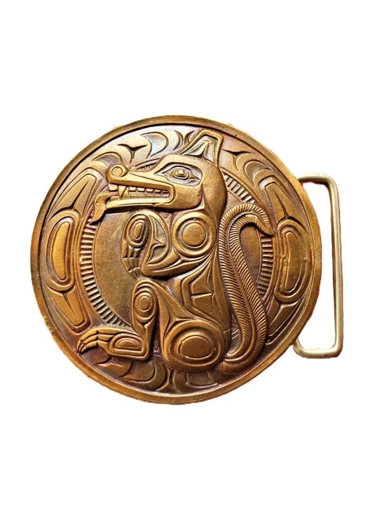 HAIDA Wolf Spirit Belt Buckle .(SOLD) Belt Buckle West Coast Native Art Gomolka Art Studio Line