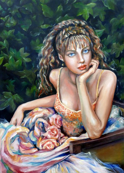 girl and roses
