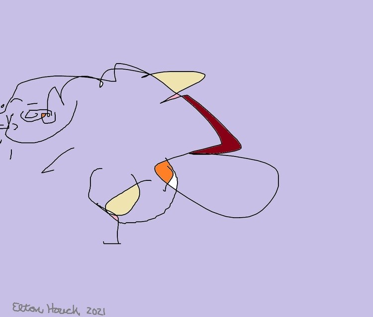 EYES CLOSED--NUDE STUDY DRAWINGS 2...(C)...2021...ELTON HOUCK...DIGITAL DRAWN WITH EYES SHUT..art...