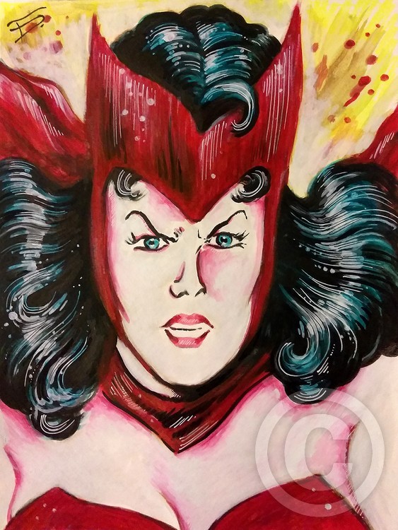 SCARLET WITCH PRINT,MOVIE POSTER,COMIC PRINTS, MAR