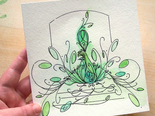 Painted Peacock. Mix Media.