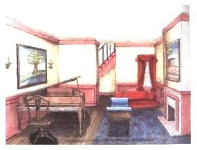 Federal Style Room Rendering Drawing