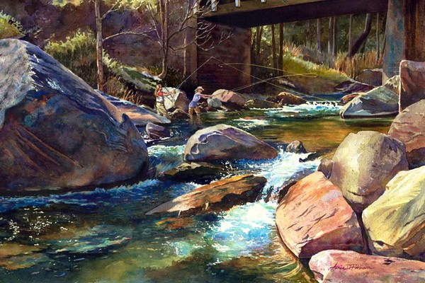 Two Women Flyfishing