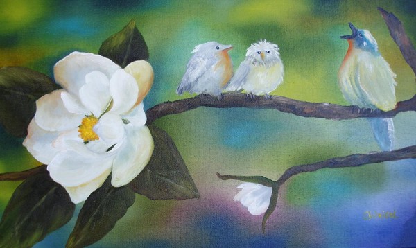 Singing by the Magnolia - SOLD